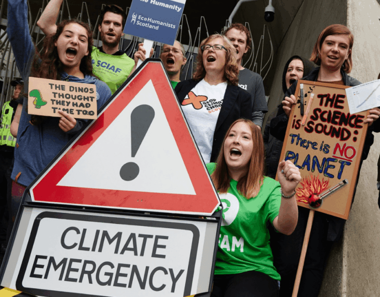 SCCS Climate Emergency protest at Scottish Parliament